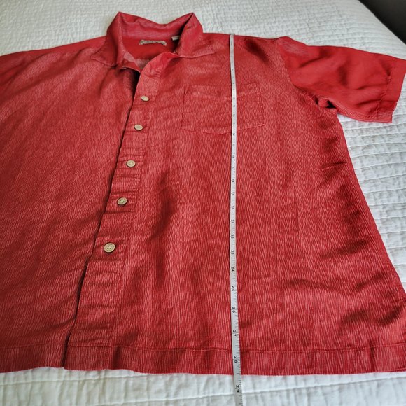 Batik Bay Red Men’s Short Sleeve Button Down Shirt   Size XL - Picture 11 of 12